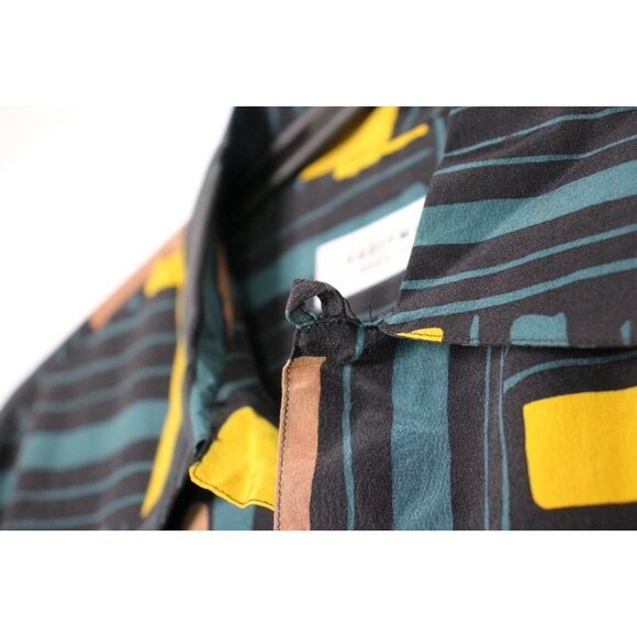 Equipment Mens Medium Flowy Silk Open Loop Collar Button Up Shirt NEW RARE C1171 - Picture 3 of 6